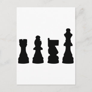 Chess piece silhouette design postcard