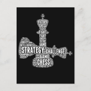 Chess Piece Words Strategy Challenge Board game Postcard