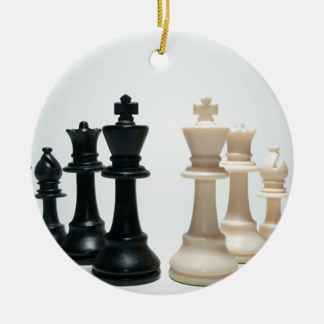 Chess Pieces Ceramic Ornament (Front)