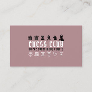 Chess Pieces, Chess Club Business Card