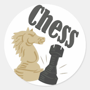 Chess Pieces Classic Round Sticker