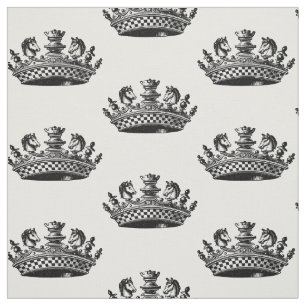 Chess Pieces Crown Black Fabric