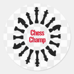Chess Pieces Design Classic Round Sticker