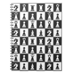 Chess Pieces Design Spiral Notebook
