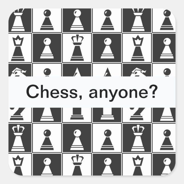 Chess Pieces Design Sticker (Front)