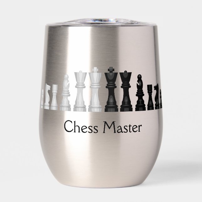 Chess Pieces Design Thermal Wine Tumbler (Front)