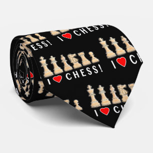 Chess Pieces: I Love Chess! Tie