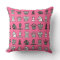 Chess Pieces in Rows Pink Pillow