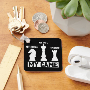 Chess Pieces My Game Chess Gift Idea Keychain
