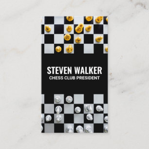 Chess Pieces on Board   Board Game Business Card