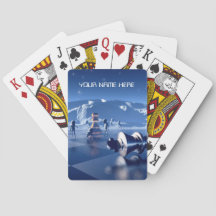 Chess pieces on planetscape. Personalized text