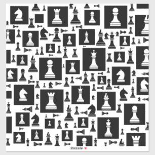 Chess Pieces Pattern - Black and white