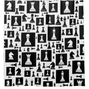 Chess Pieces Pattern - Black and white