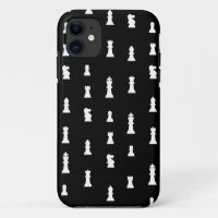 Chess pieces pattern - black and white