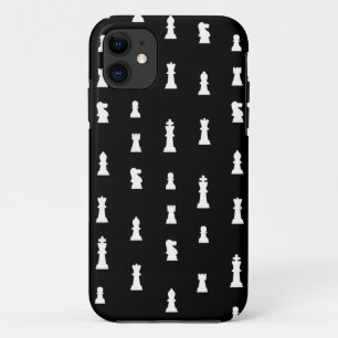 Chess pieces pattern - black and white iPhone 11 case