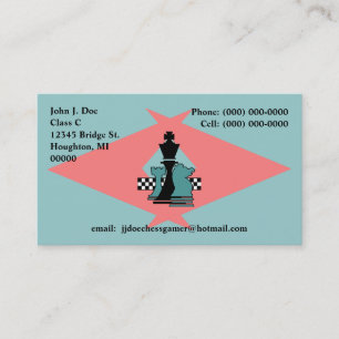 Chess Pieces Players Exchange Sh Boomerang pointer Business Card
