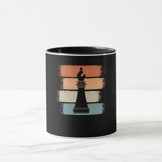 Chess Pieces Retro Mug (Center)