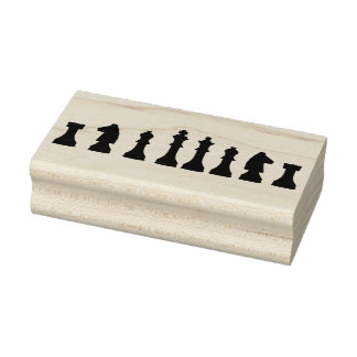 chess pieces silhouette art stamp