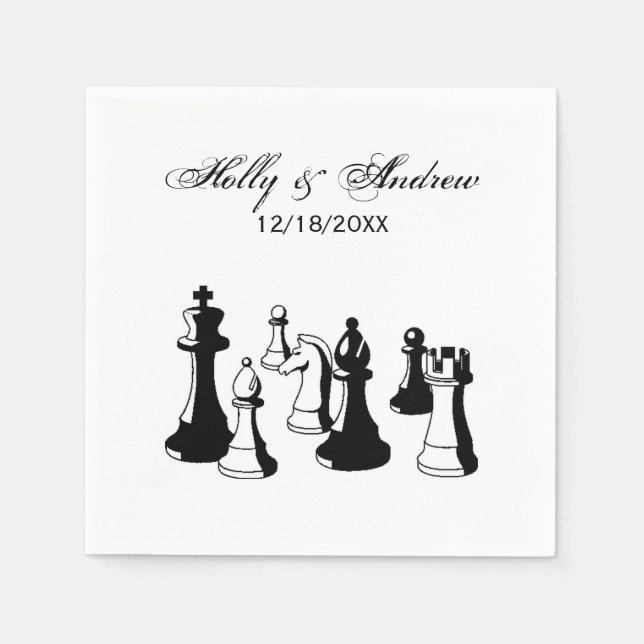 Chess Pieces Vintage Art #2 Napkin (Front)
