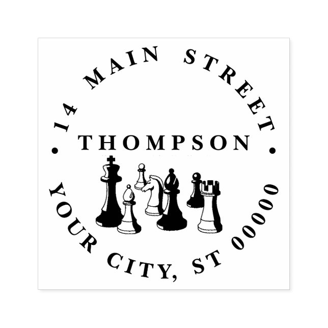 Chess Pieces Vintage Art #2 Rubber Stamp (Imprint)