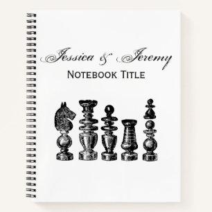 Chess Pieces Vintage Art Notebook