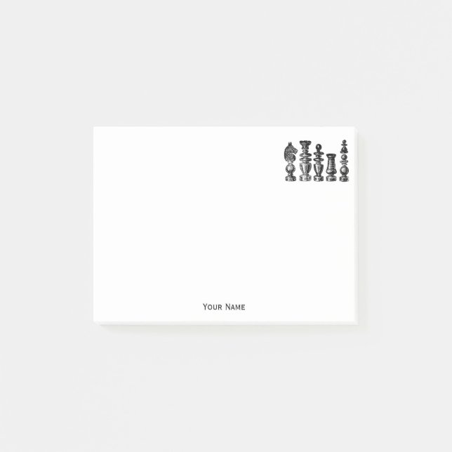 Chess Pieces Vintage Art Post-it Notes (Front)