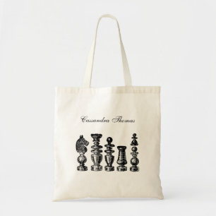 Chess Pieces Vintage Art Tote Bag