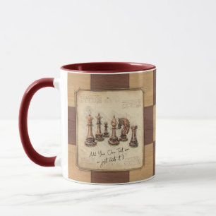 Chess Pieces Vintage Sketch Art. Player Gift Mug