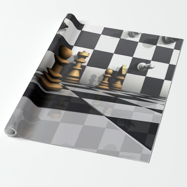 Chess Play King Wrapping Paper (Unrolled)