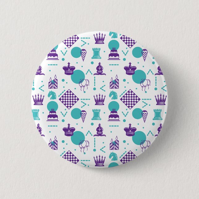Chess Player Birthday  2 Inch Round Button (Front)