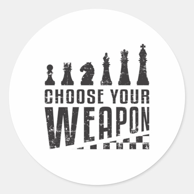 Chess Player Chess Board Checkmate Board Game Gift Classic Round Sticker (Front)