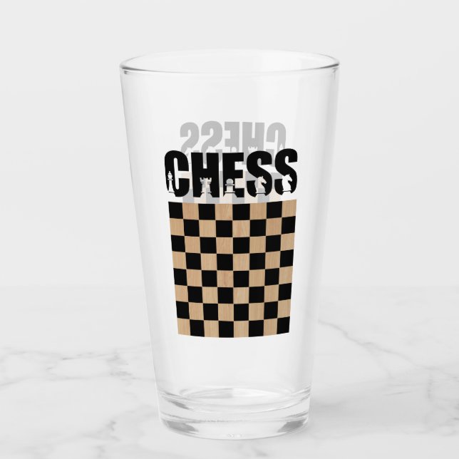Chess Player,  Chess Game Lover Glass (Front)