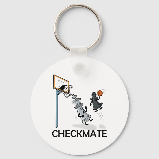 Chess Player Chessboxing And Sketll Lover Checkmat Keychain (Front)