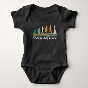 Chess player Evolution Retro Funny Gift for Man Baby Bodysuit