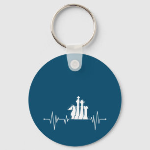 Chess Player Gift Idea Chess Pieces Heartbeat Keychain
