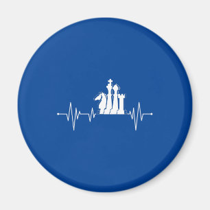 Chess Player Gift Idea Chess Pieces Heartbeat Magnet