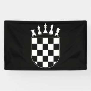 Chess Player Gifts for Croats Croatian Flag Chess Banner