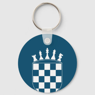 Chess Player Gifts for Croats Croatian Flag Chess Keychain