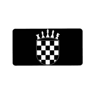 Chess Player Gifts for Croats  Croatian Flag Chess Label
