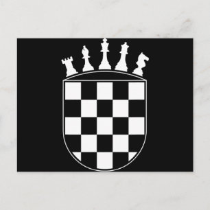 Chess Player Gifts for Croats  Croatian Flag Chess Postcard