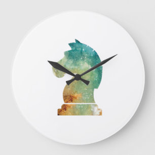 Chess Player Horse Knight Chess Lover Gift Large Clock