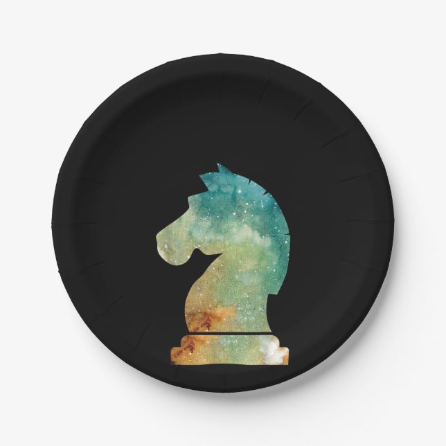 Chess Player Horse Knight Chess Lover Gift Paper Plate (Front)