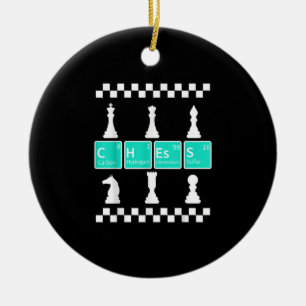Chess Player Lover Periodic Table Funny Gift Men Ceramic Ornament