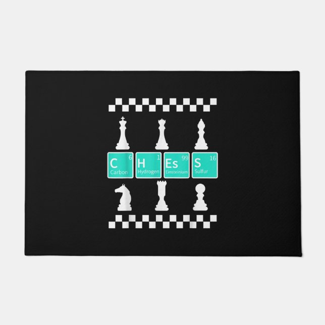Chess Player Lover Periodic Table Funny Gift Men Doormat (Front)