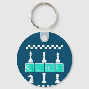 Chess Player Lover Periodic Table Funny Gift Men Keychain