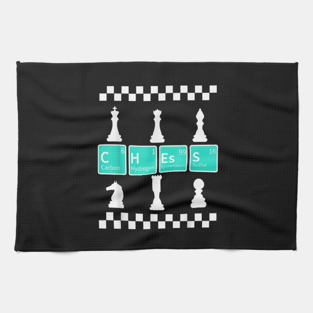 Chess Player Lover Periodic Table Funny Gift Men Kitchen Towel (Horizontal)