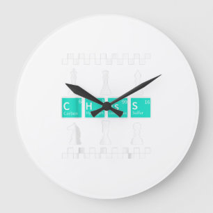 Chess Player Lover Periodic Table Funny Gift Men Large Clock