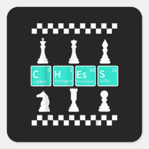 Chess Player Lover Periodic Table Funny Gift Men Square Sticker