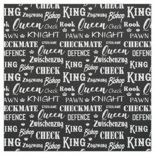 Chess Player Monochrome Chess Pieces Pattern Fabric