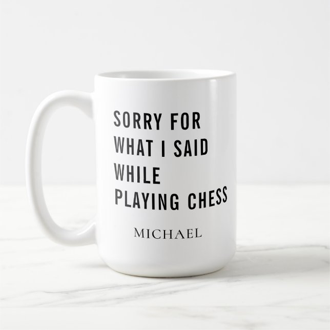 Chess Player Personalized Coffee Mug (Left)